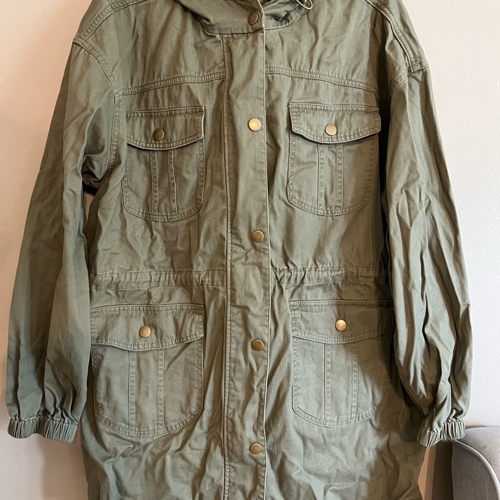 Arizona Jean Company Green Utility Jacket Relaxed Fit